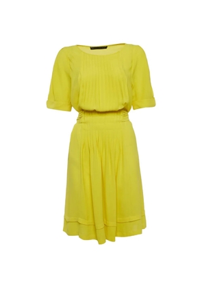 Balenciaga Pre-Owned puff-sleeve pleated-design dress - Yellow