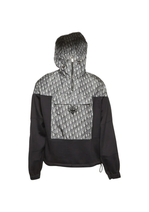Christian Dior Pre-Owned x Stüssy Blurred Oblique quarter-zip hoodie - Black