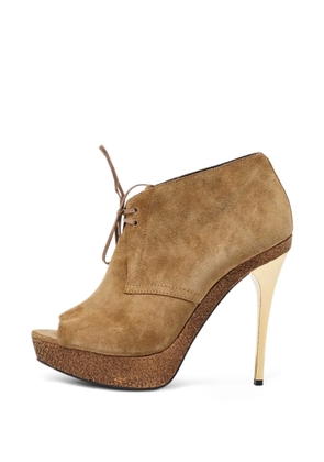 Burberry Pre-Owned peep-toe platform boots - Neutrals