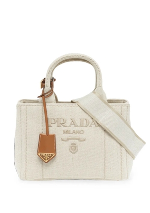 Prada Pre-Owned small Jardinière embroidered tote bag - White