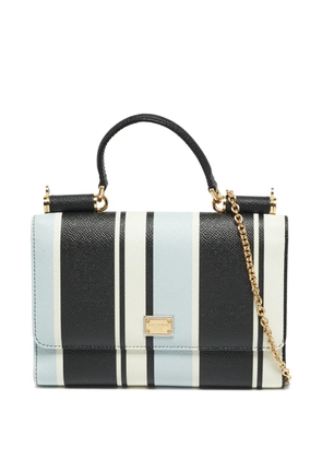 Dolce & Gabbana Pre-Owned Sicily striped-wallet on chain - Black