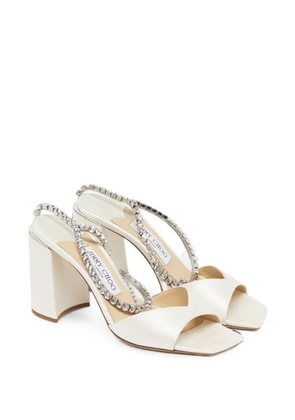 Jimmy Choo Pre-Owned Saeda crystal-embellished sandals - White