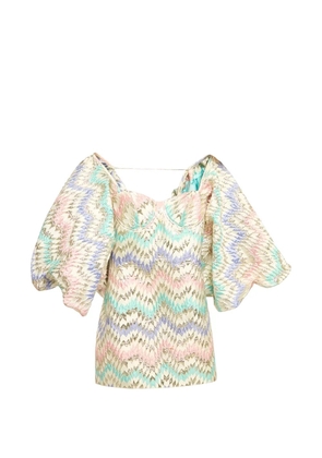 424 chevron jacquard mini dress - Neutrals