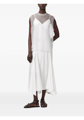 AllSaints sheer-overlay flared dress - White