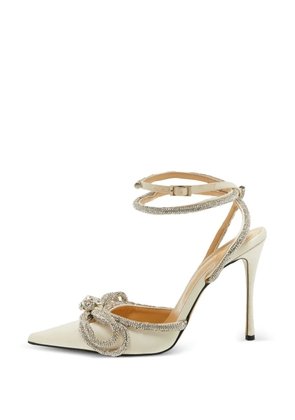 MACH & MACH Double Bow crystal-embellished heeled pumps - Neutrals