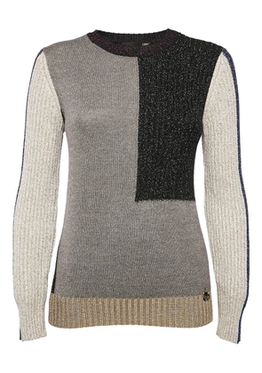 Love Moschino colour-block lurex sweater - Brown