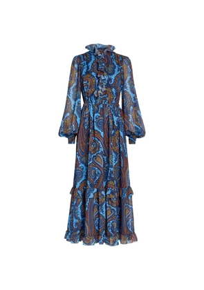 ETRO ruffled paisley-print maxi dress - Blue