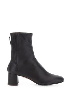 Aquazzura rear-zip ribbed-panel ankle boots - Brown