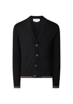 Thom Browne rib-stitch RWB-stripe cardigan - Black