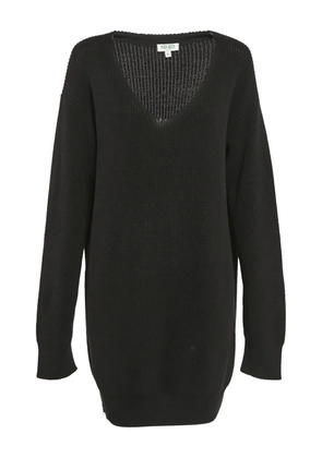 Kenzo Pre-Owned ribbed-knit V-neck dress - Black