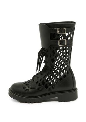 Christian Dior Pre-Owned laser-cut combat boots - Black
