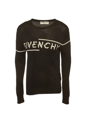 Givenchy Pre-Owned logo-intarsia crew-neck sweater - Black