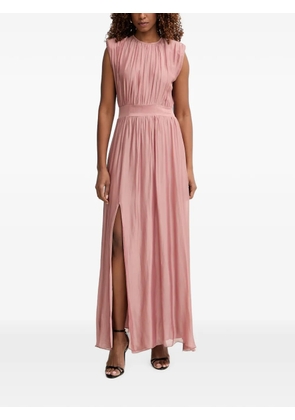 Haveone gathered side-slit maxi dress - Pink