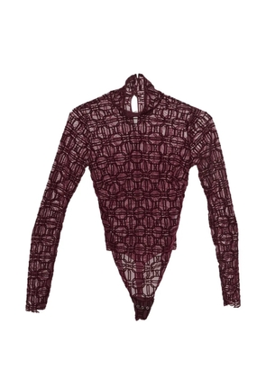 Elisabetta Franchi monogram-pattern bodysuit - Red