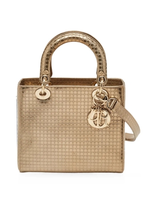 Christian Dior Pre-Owned 2016 medium Lady Dior Microcannage tote bag - Gold