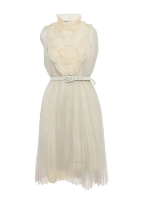 Prada Pre-Owned pleated ruffled dress - White
