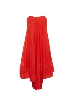 Celine Pre-Owned strapless draped midi dress - Red