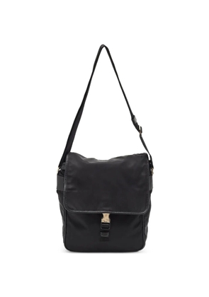 Prada Pre-Owned Saffiano-leather flap messenger bag - Black
