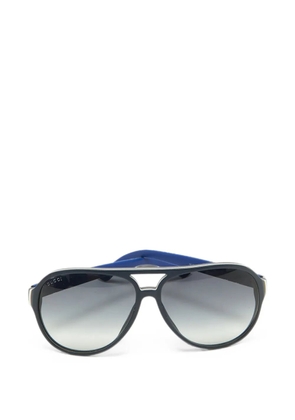 Gucci Pre-Owned gradient-lens pilot-frame sunglasses - Blue