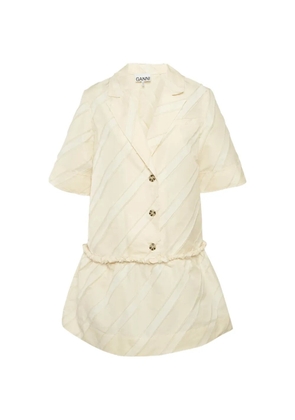 GANNI striped mini dress - Neutrals