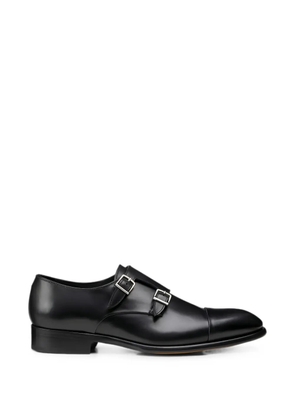 Doucal's double-buckle monk shoes - Black