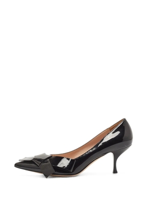 Miu Miu Pre-Owned bow-detail pointed-toe pumps - Black
