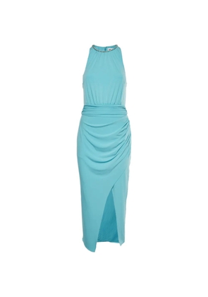 Self-Portrait jersey halter midi dress - Blue