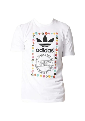 adidas floral-logo T-shirt - White