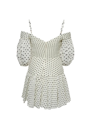 ZIMMERMANN polka-dot plissé mini dress - Neutrals