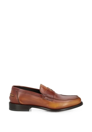 Doucal's leather penny-strap loafers - Brown
