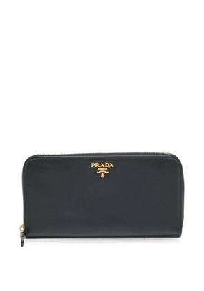 Prada Pre-Owned Saffiano-leather logo-plaque wallet - Black