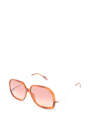 Chloé logo-engraved sunglasses - Brown