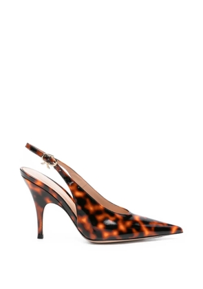 Gianvito Rossi Sofia Sling tortoiseshell-effect slingback pumps - Brown