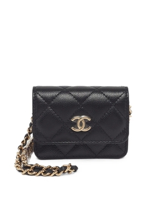 CHANEL Pre-Owned 2021 quilted wallet on chain - Black
