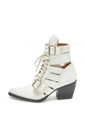 Chloé Pre-Owned Rylee cut-out ankle boots - White