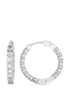 Diamond Essentials hoop-design diamond earrings - White