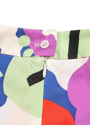 CHANEL Pre-Owned 1980s all-over pattern silk midi skirt - Blue