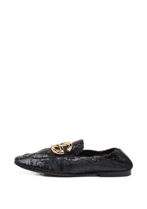 Dolce & Gabbana Pre-Owned DG-logo sequin loafers - Black