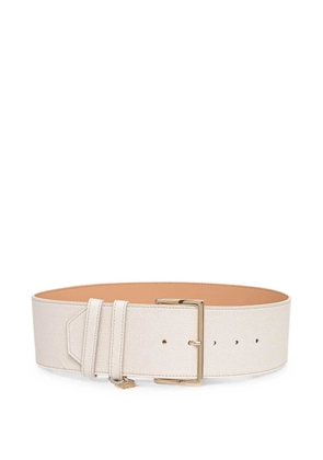 GUESS USA Danya logo-charm wide belt - White