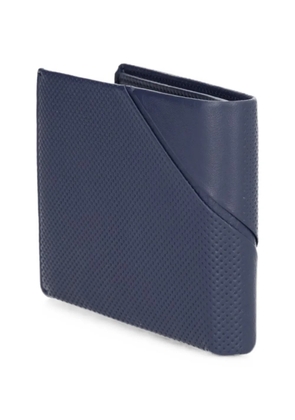 GUESS USA Boston perforated-detail logo-plaque wallet - Blue