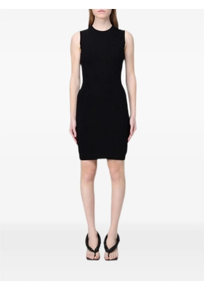 Emporio Armani mini monogram-pattern sleeveless dress - Black