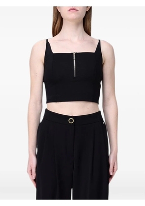 Emporio Armani Ottoman zip-front cropped top - Black