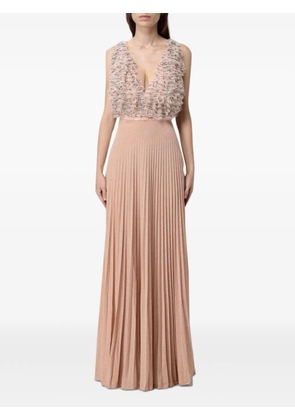 Elisabetta Franchi ruffled-bodice maxi dress - Pink