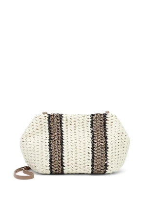 Brunello Cucinelli striped shoulder bag - White