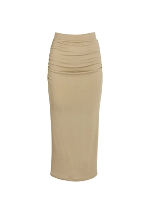 Silvia Tcherassi Karli ruched midi skirt - Neutrals