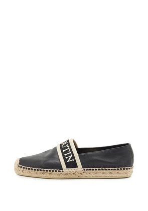Christian Louboutin Pre-Owned Nanoletta logo-strap flat espadrille - Black