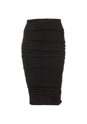 Dolce & Gabbana Pre-Owned ruched pencil wool midi skirt - Black