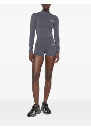 Sporty & Rich logo-print zip-up sweater - Grey