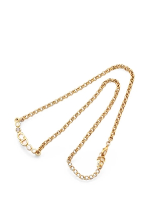 Christian Dior Pre-Owned 2000s CD-logo rhinestone necklace - Gold