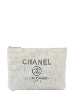 CHANEL Pre-Owned 2016-2017 Large Tweed Deauville O Case clutch bag - Grey